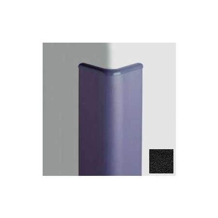 Pawling Surface Mounted Corner Guard Bullnose 90Deg, 3'' Wings, 12'H W/Caps, Black CG-30-12-1